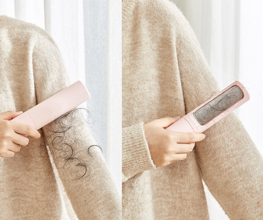 Reusable Electrostatic Pet Hair Remover Brush with Rotating Sticky Roller for Clothes